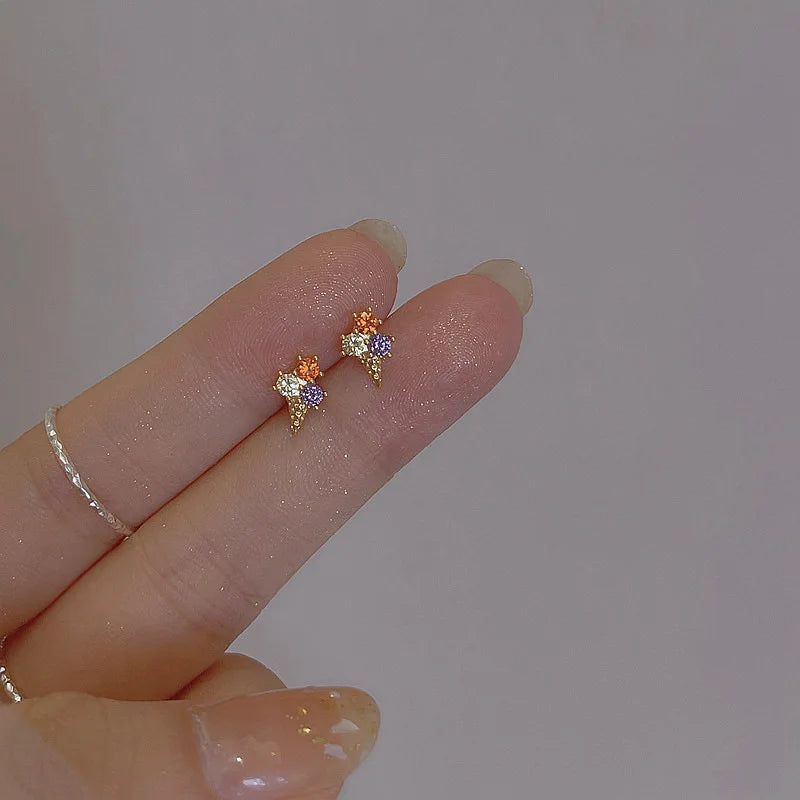 Sweet Lovely Orange Cherry Hypoallergenic Ear Piercing Stud Earrings for Women Fruit Small Earrings for Jewelry Unique Gifts