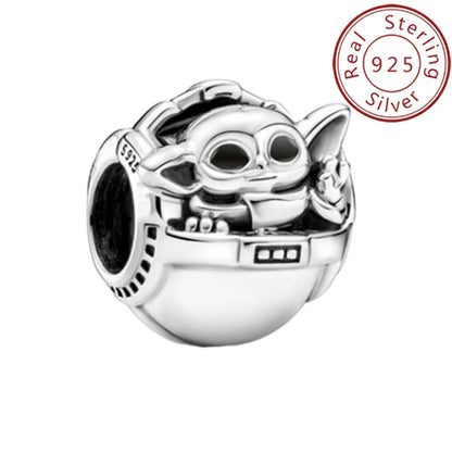 HOT Toys Stars Warsries Mandalorian Helmet 925 Sterling Silver Charms Beads Fits Original Pandora bracelet DIY Jewelry Hot Gift