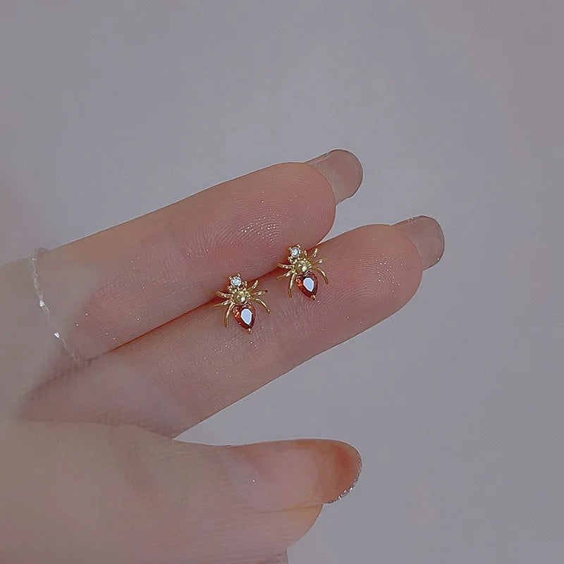 Sweet Lovely Orange Cherry Hypoallergenic Ear Piercing Stud Earrings for Women Fruit Small Earrings for Jewelry Unique Gifts