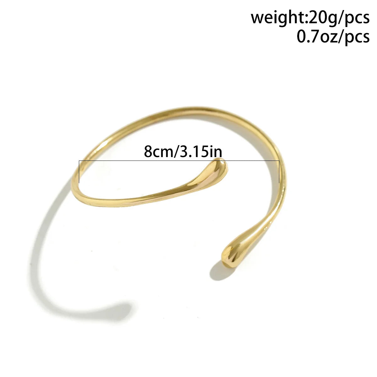 FTCY Vintage Simple Upper Arm Bracelet for Women Trendy Geometric Water Drop Shape Bangles Adjustable Women's Jewelry