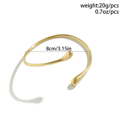 FTCY Vintage Simple Upper Arm Bracelet for Women Trendy Geometric Water Drop Shape Bangles Adjustable Women's Jewelry