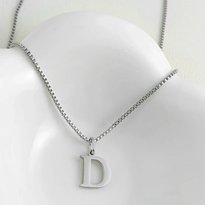 Initial necklace letter pendant chamrs stainless steel Necklace jewelry Women's Necklace Box Chain Choker woman trend 2024 gift