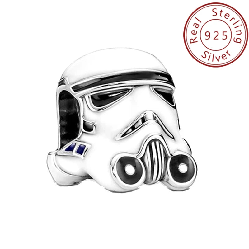 HOT Toys Stars Warsries Mandalorian Helmet 925 Sterling Silver Charms Beads Fits Original Pandora bracelet DIY Jewelry Hot Gift