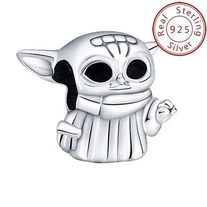 HOT Toys Stars Warsries Mandalorian Helmet 925 Sterling Silver Charms Beads Fits Original Pandora bracelet DIY Jewelry Hot Gift